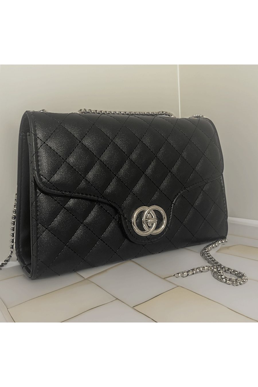 Black quilted handbag - 2