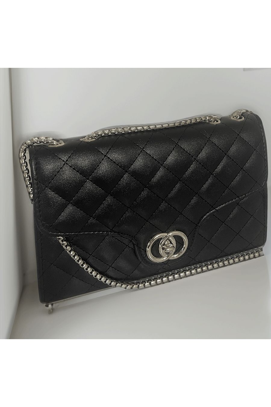 Black quilted handbag - 3