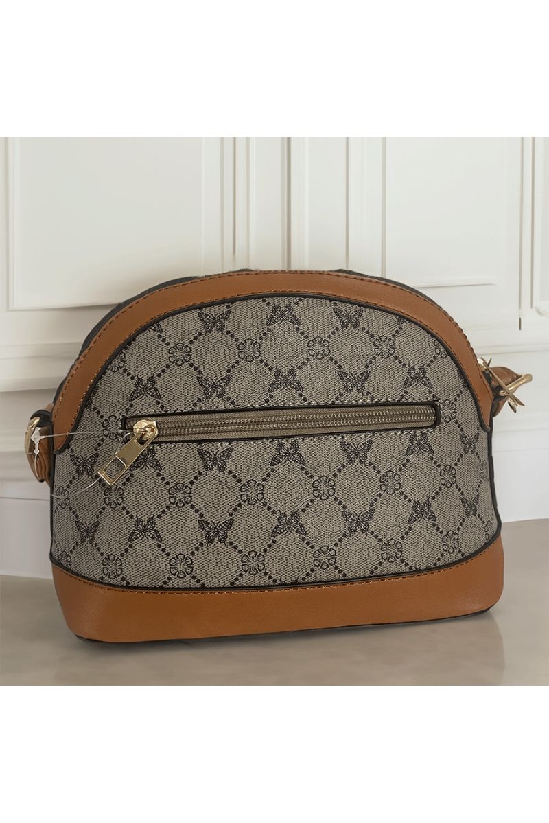 Sac à main apricot à motif - 2 Sac à main apricot à motif - 2