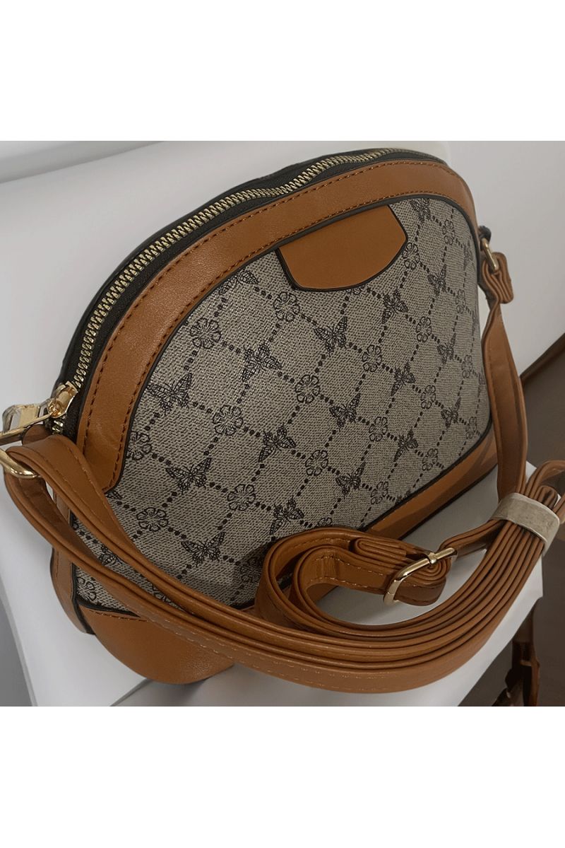 Patterned apricot handbag - 3