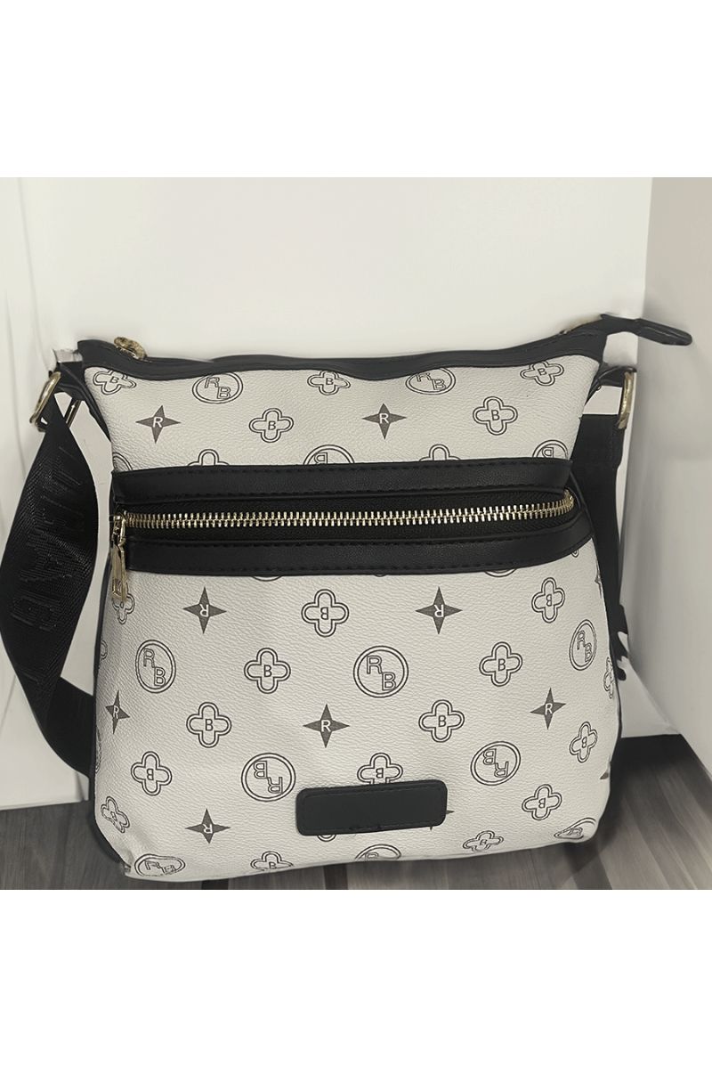 Patterned white handbag - 1