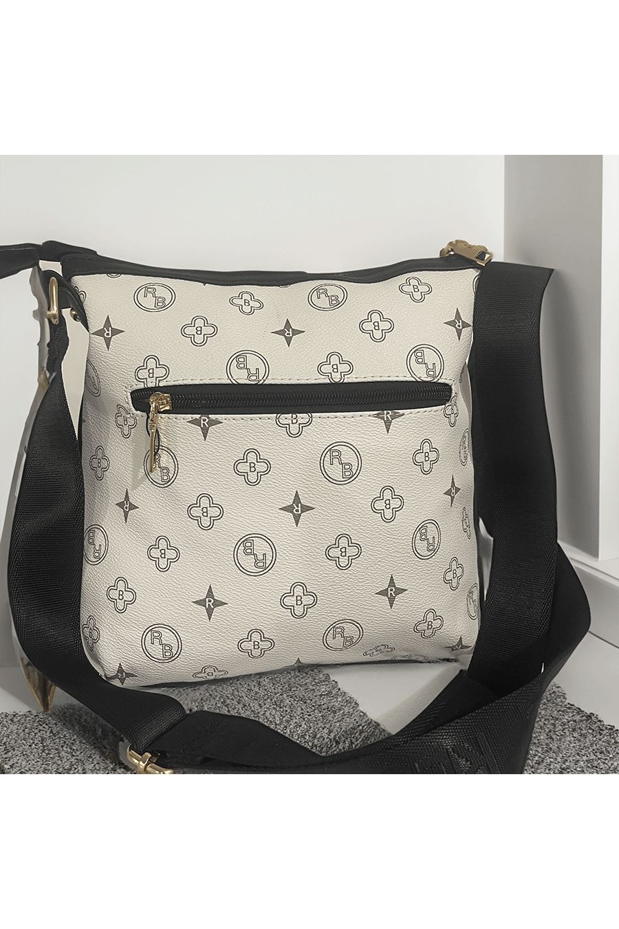 Sac à main blanc à motif - 3