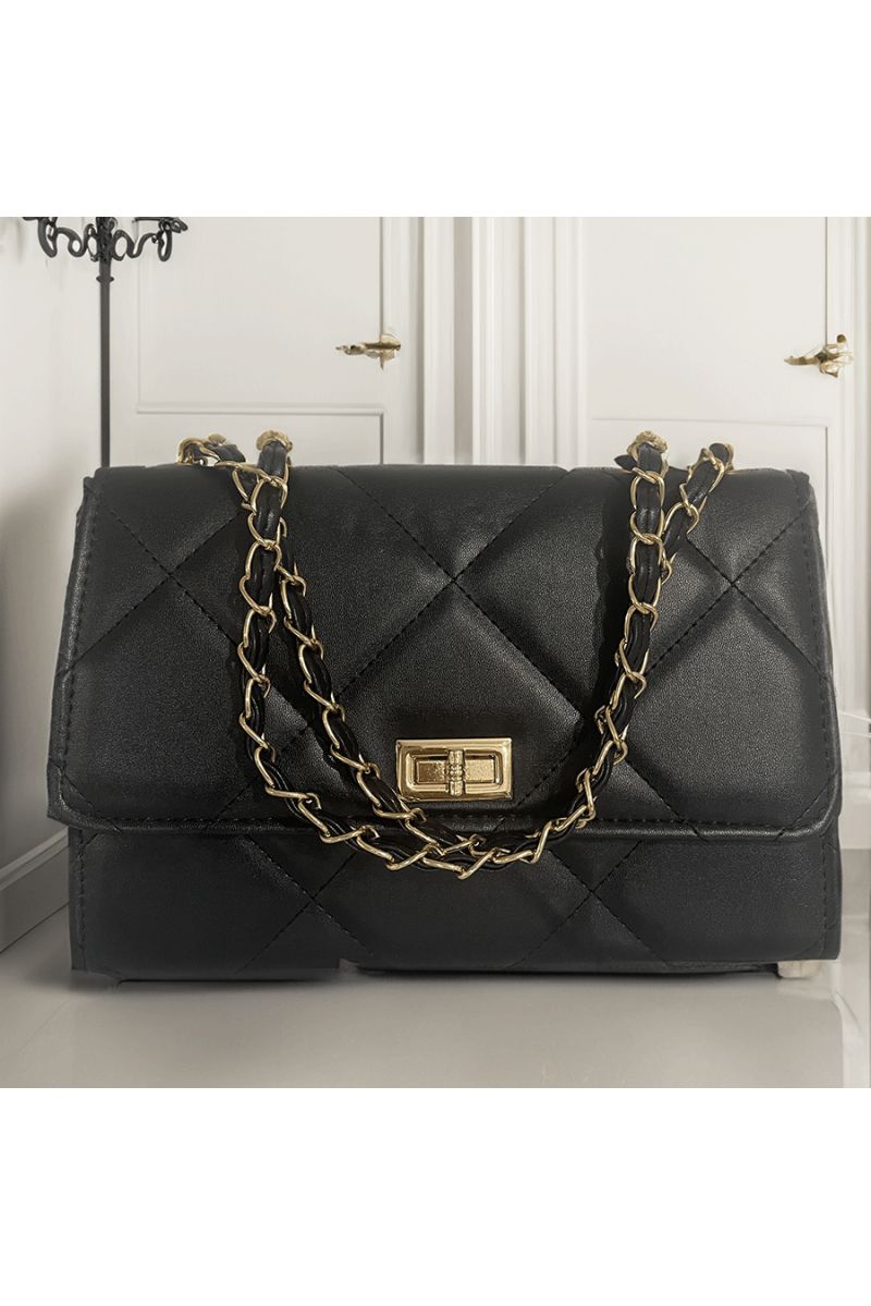 Black quilted handbag - 1