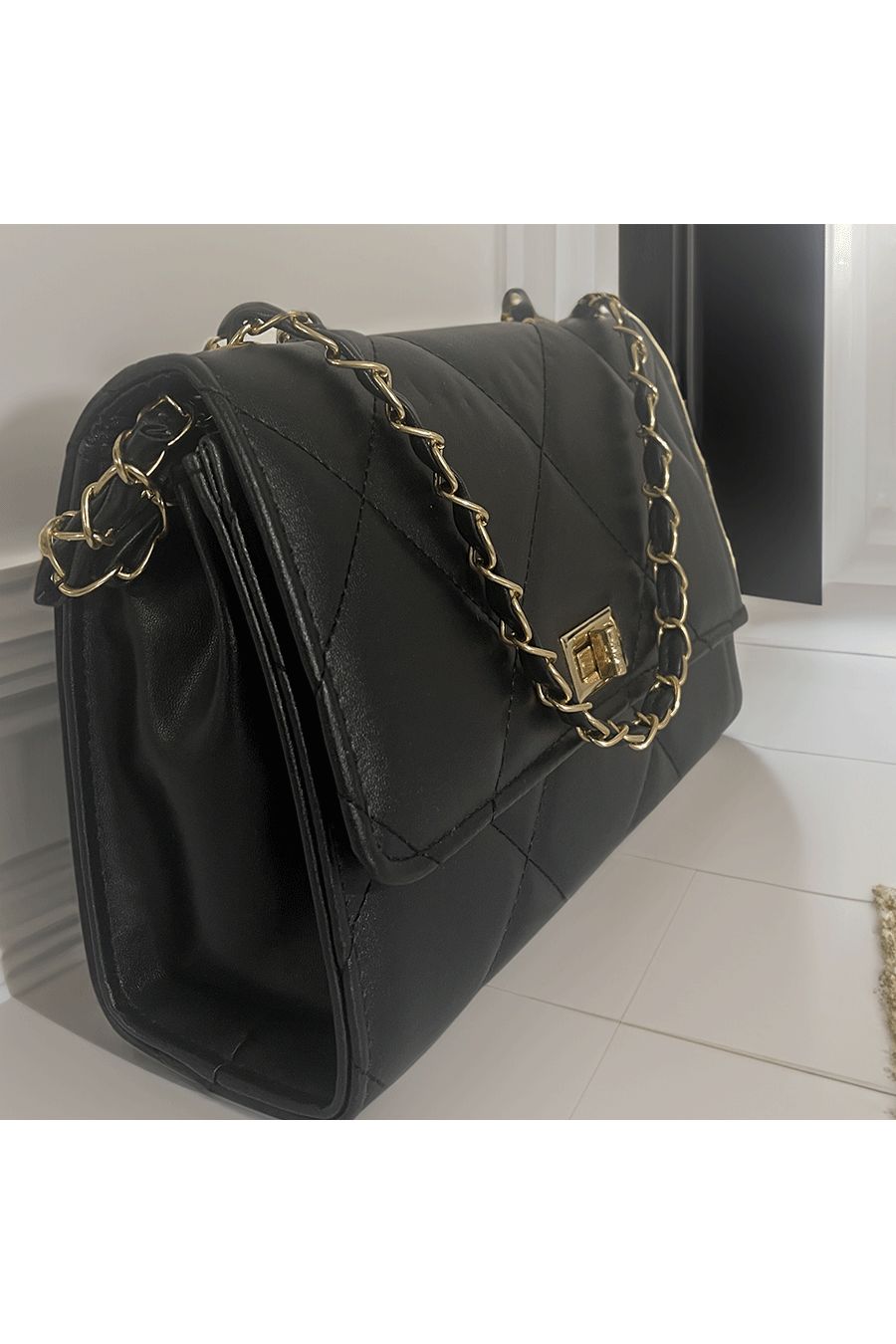 Black quilted handbag - 2