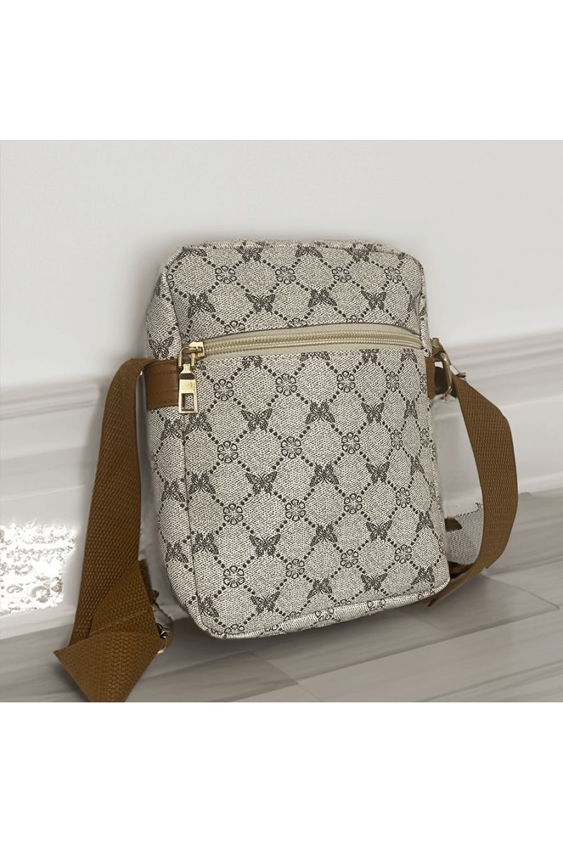 Beige etui met patroon - 1