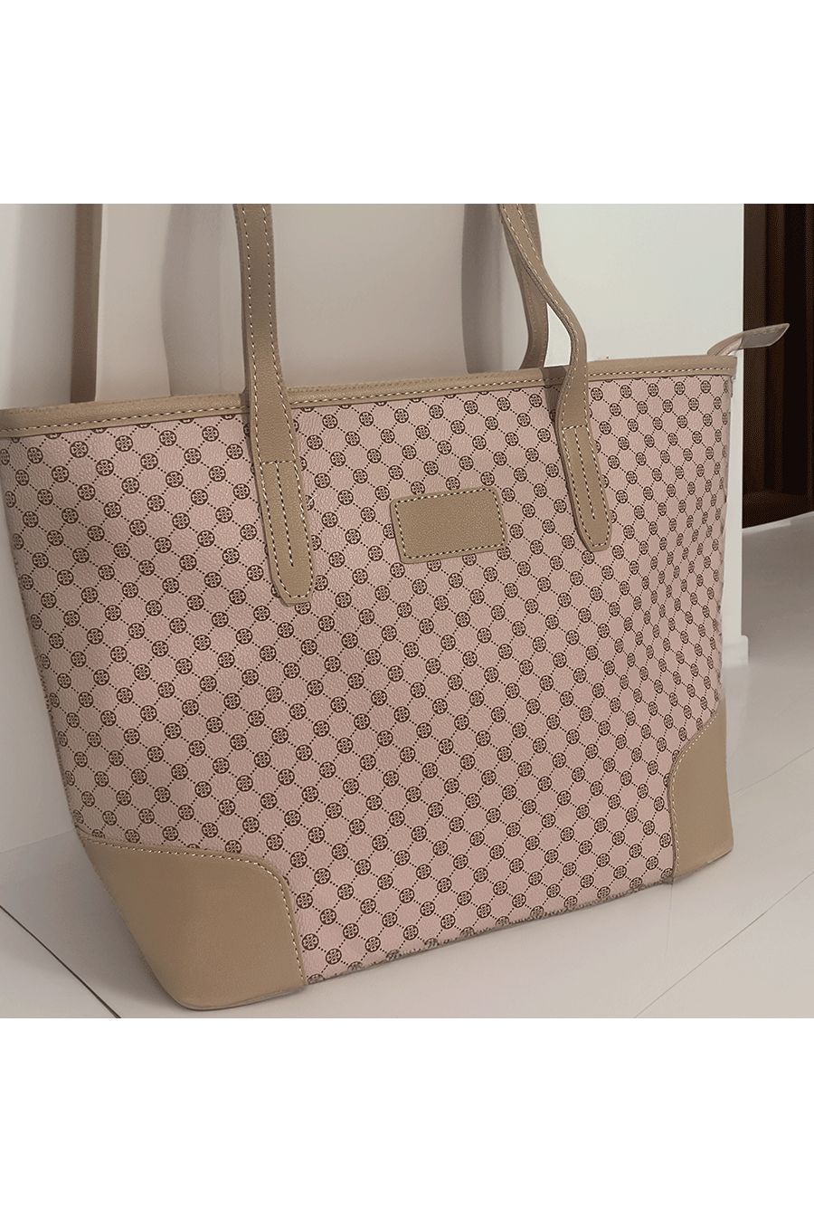 Roze handtas met patroon - 1