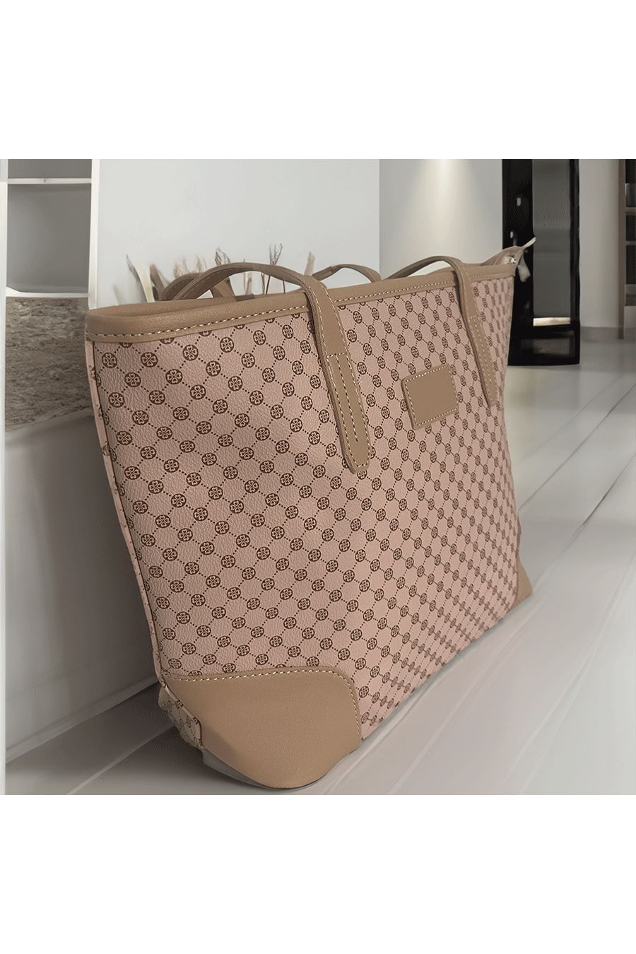 Roze handtas met patroon - 4