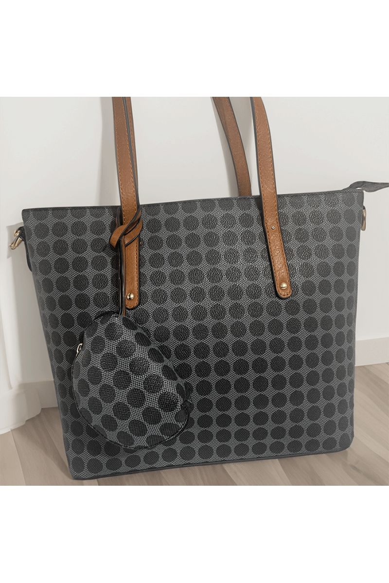 Patterned black handbag - 2