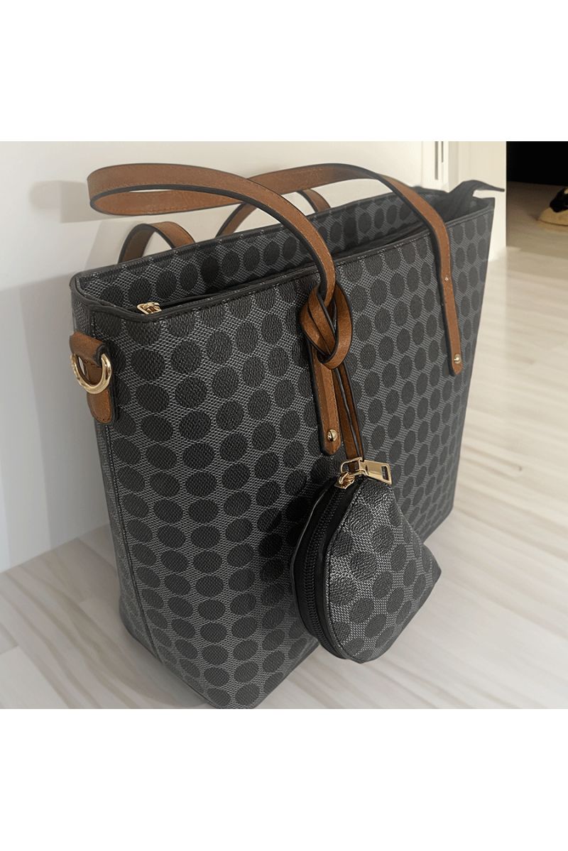 Sac à main noir à motif - 4 Sac à main noir à motif - 4