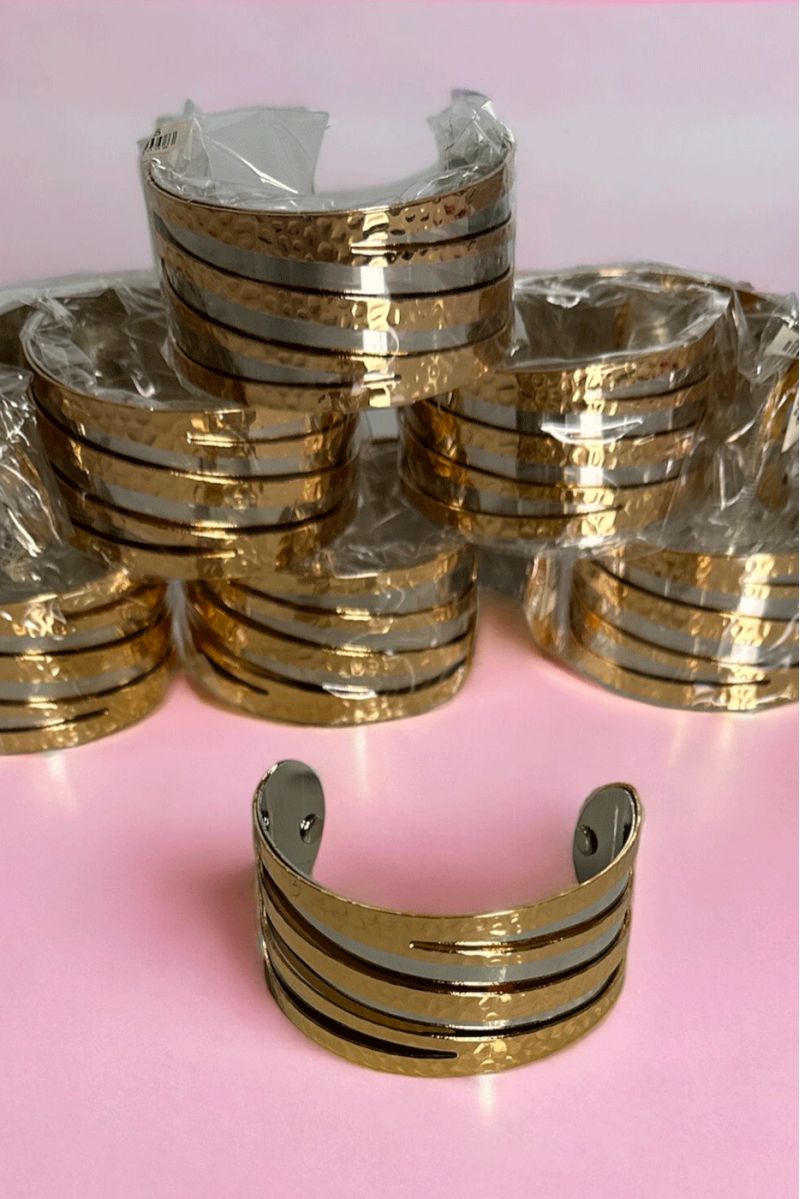 Set of 12 gold and silver bracelets - 1