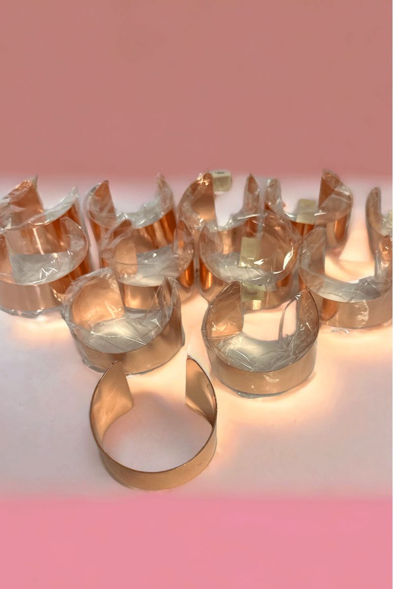 Set of 12 rose gold bracelets - 1