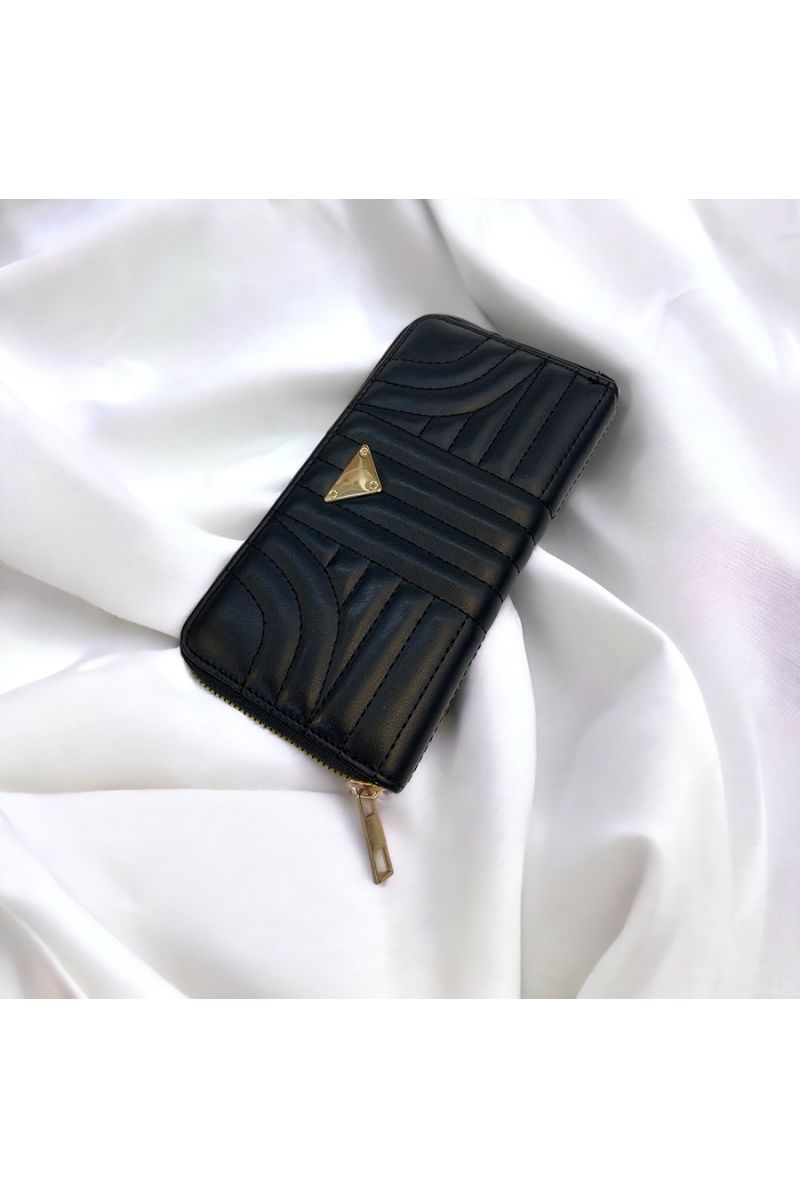 Porte feuille noir matelassé - 1 Porte feuille noir matelassé - 1