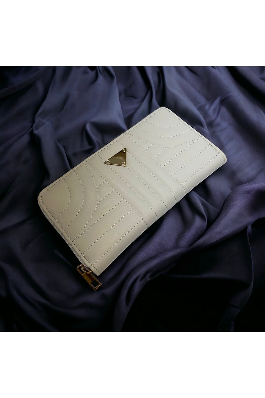 Porte feuille blanc matelassé  - 1