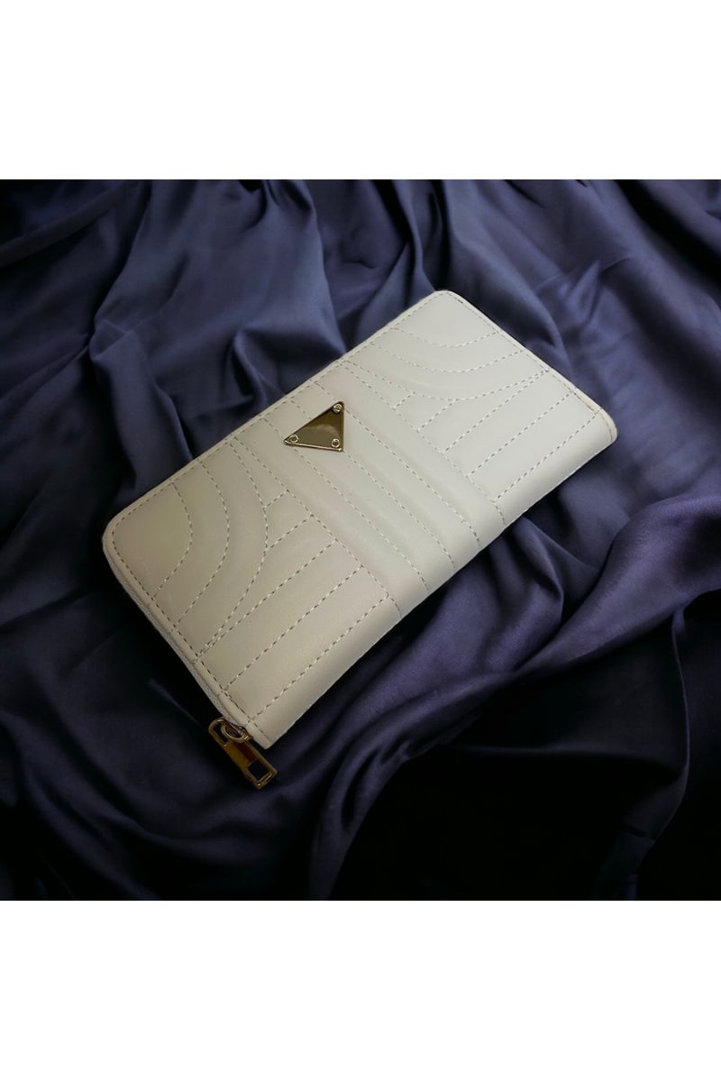 Porte feuille blanc matelassé  - 1
