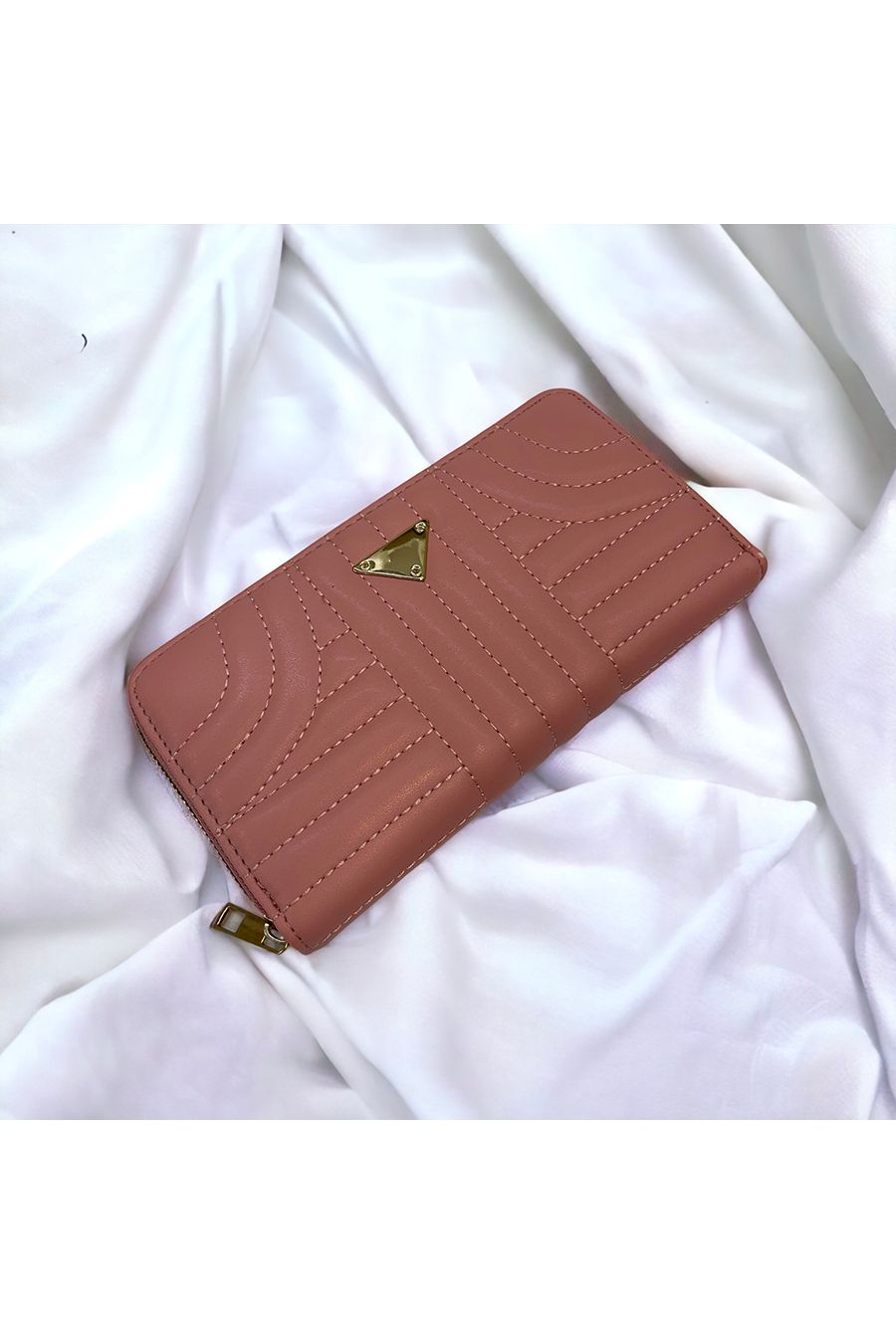 Quilted pink wallet - 1