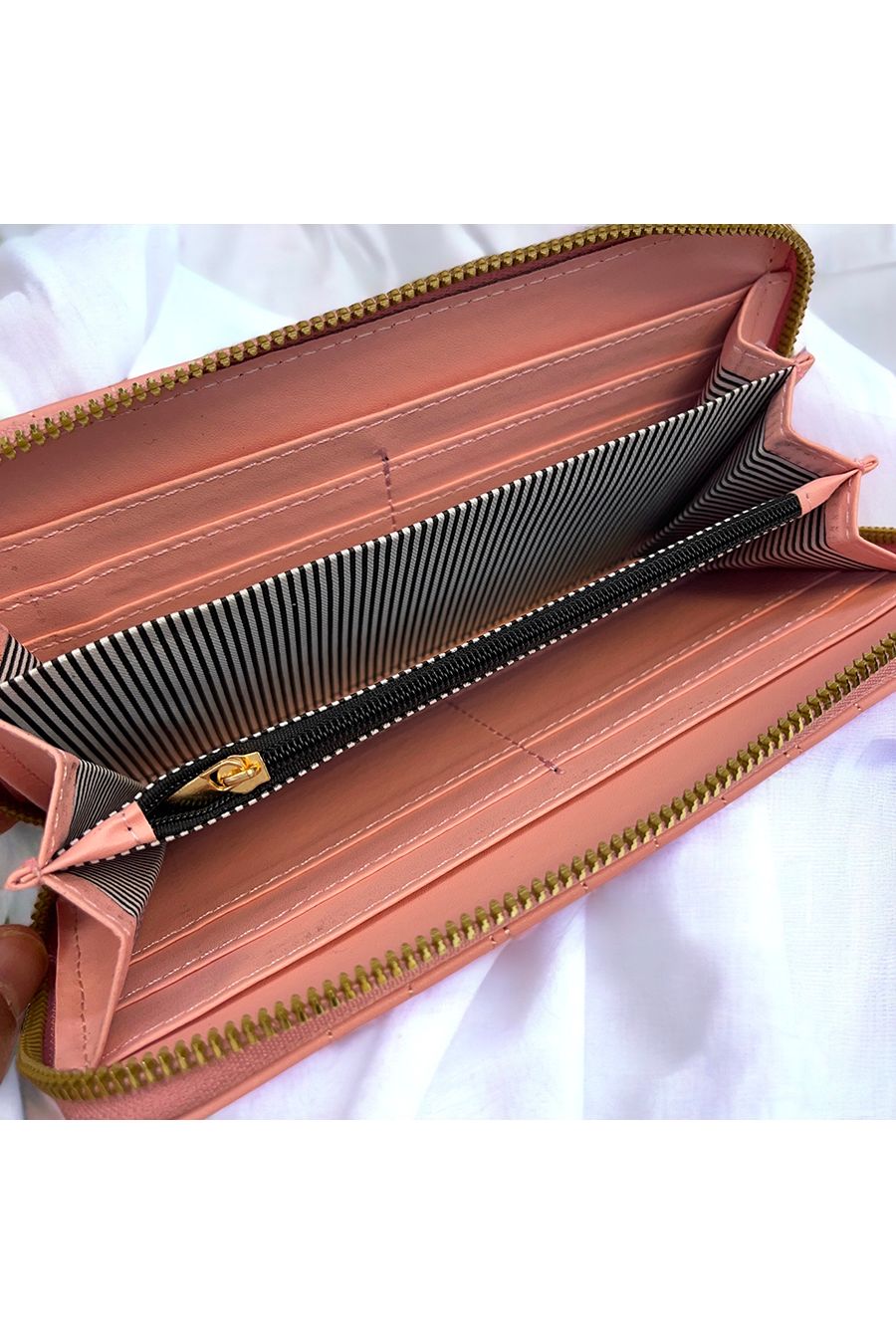 Porte feuille rose matelassé - 2