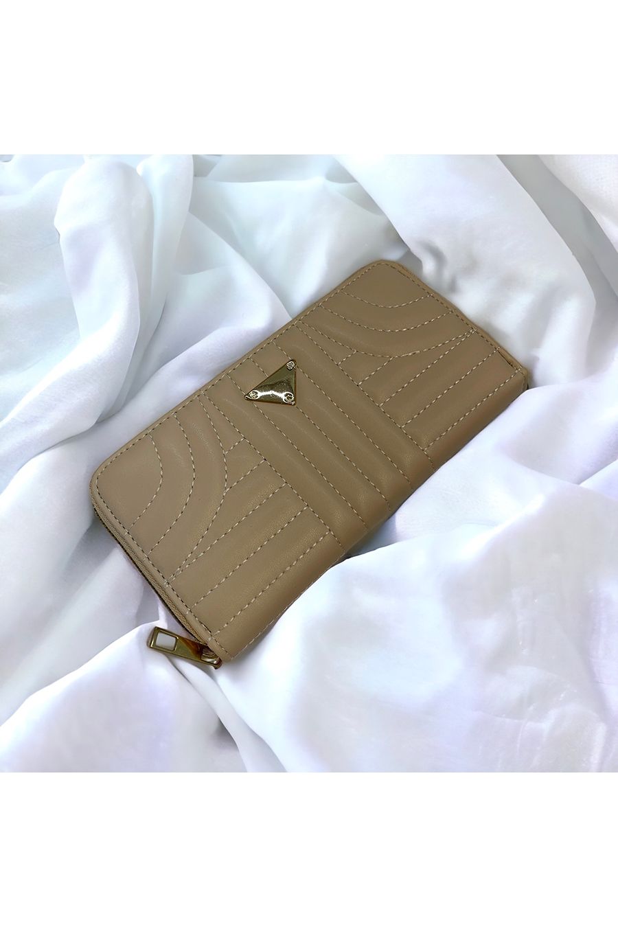 Porte feuille beige matelassé - 1