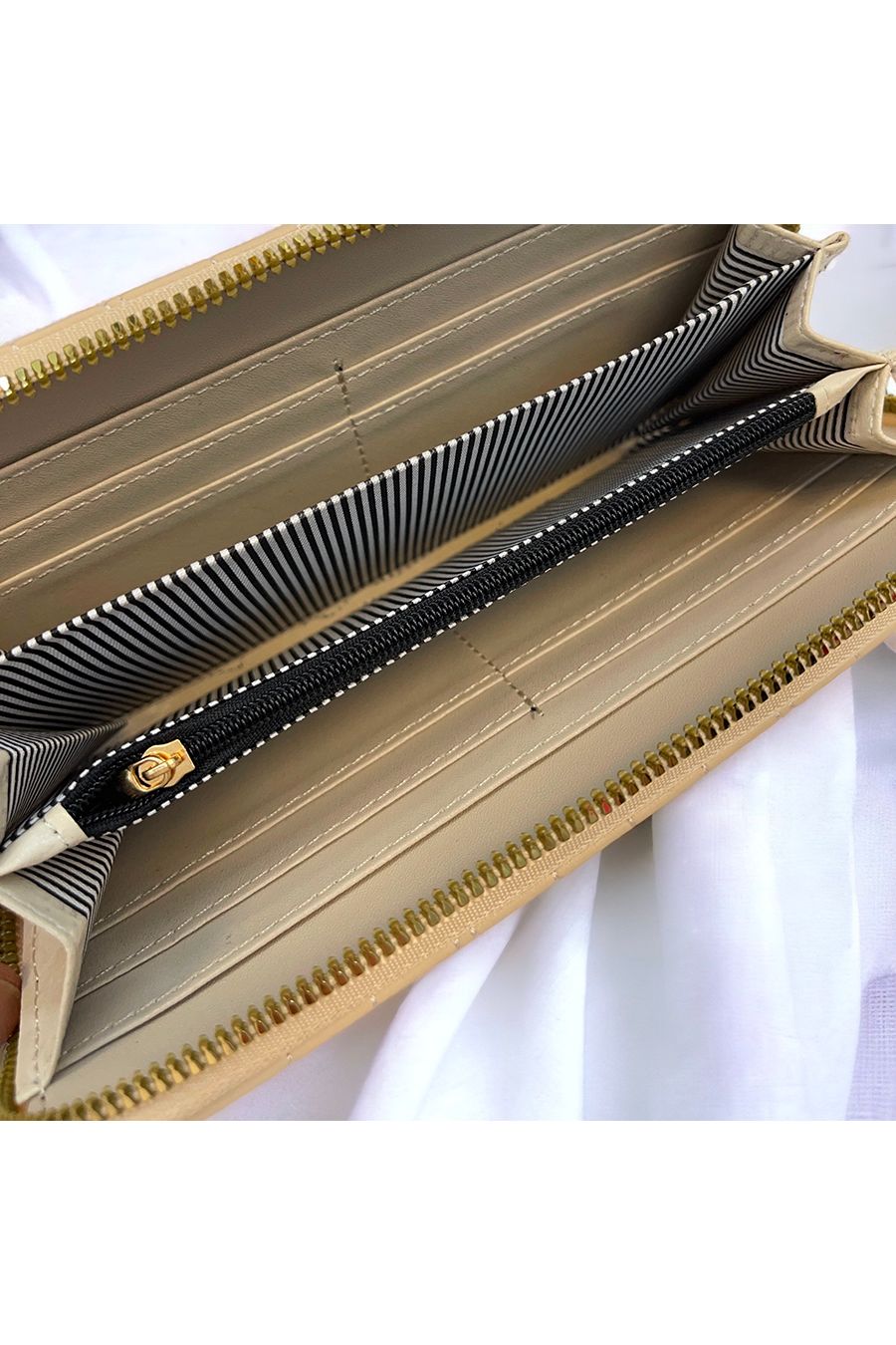 Porte feuille beige matelassé - 2
