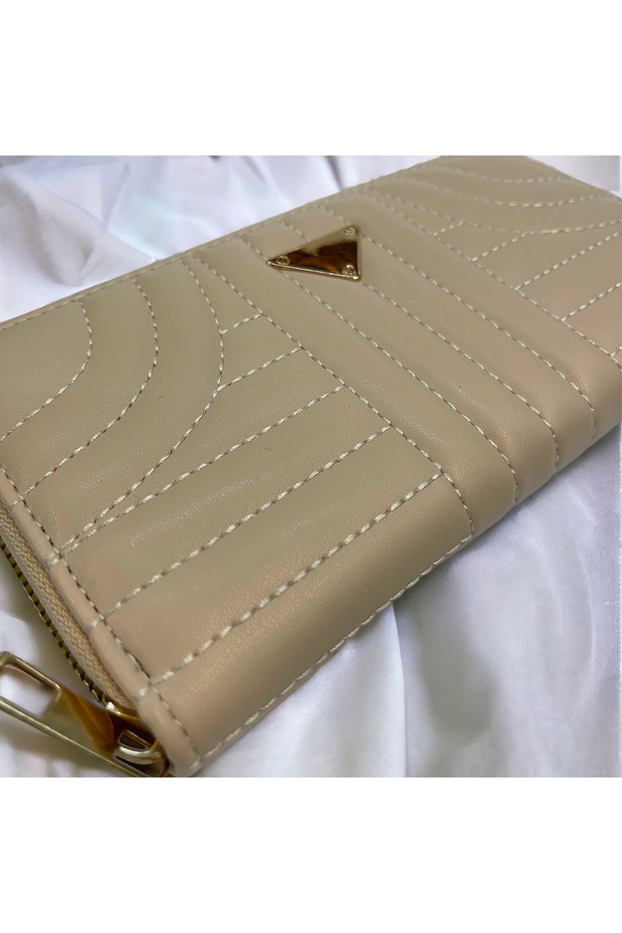 Porte feuille beige matelassé - 3