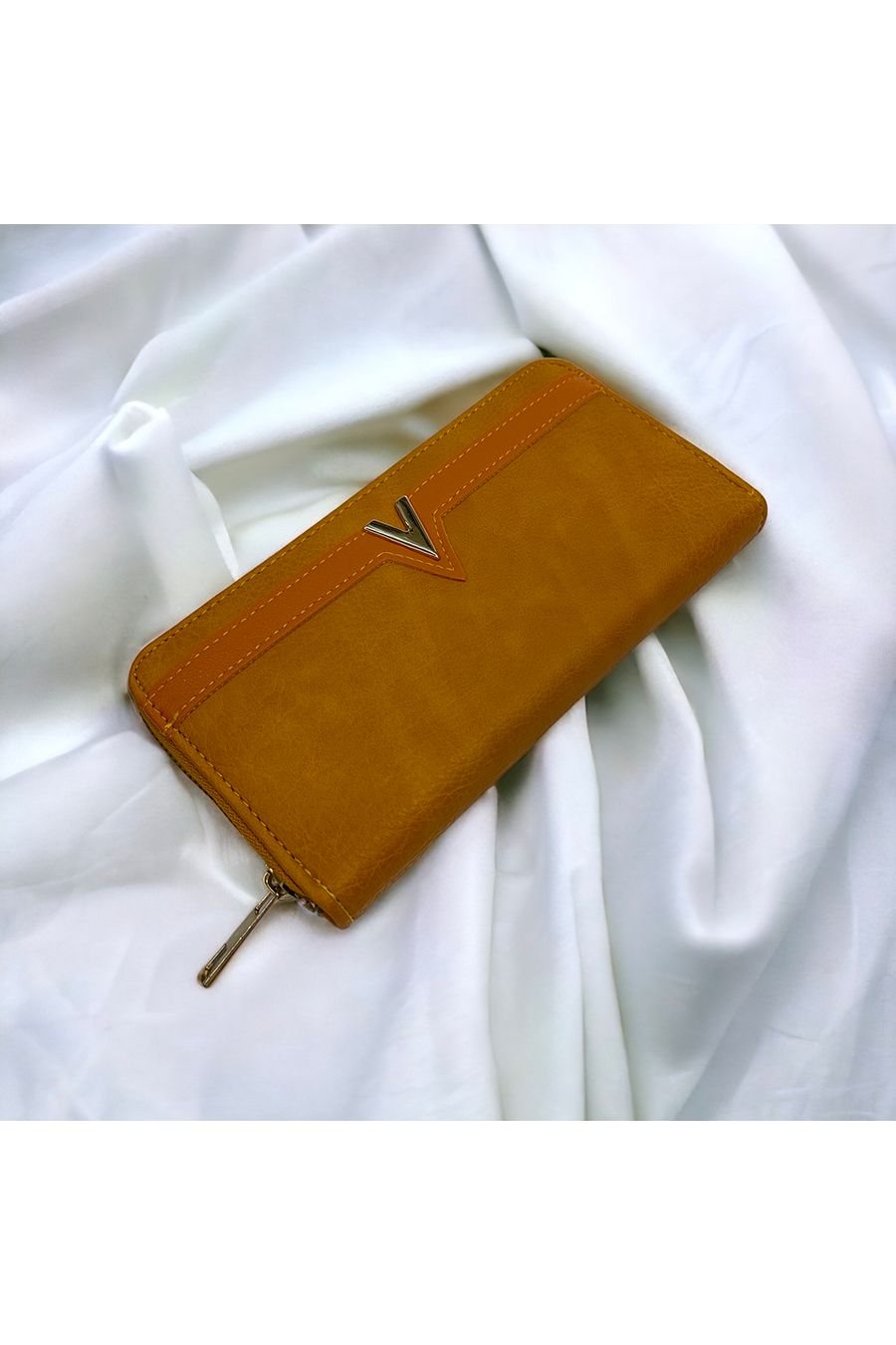 Porte feuille V moutarde  - 1