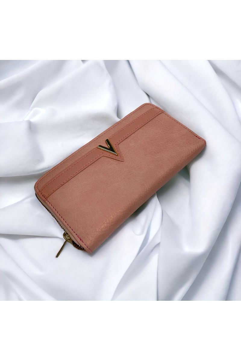 Porte feuille V rose - 1 Porte feuille V rose - 1