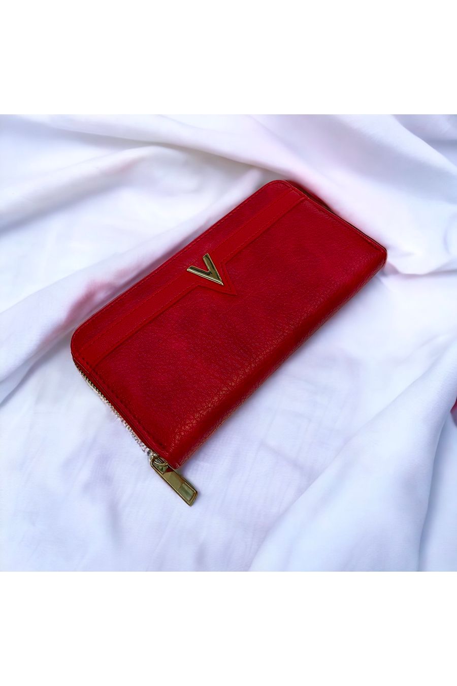 Porte feuille V rouge  - 1