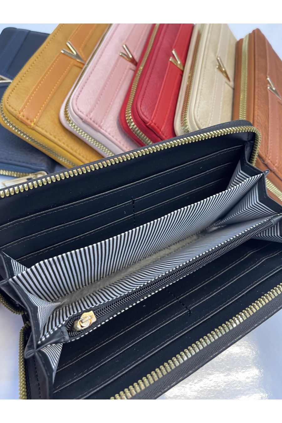 Porte feuille V beige - 2