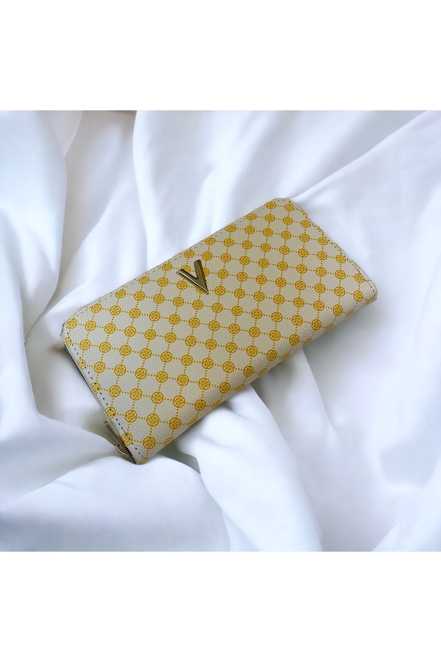 Porte feuille V à motif jaune - 1