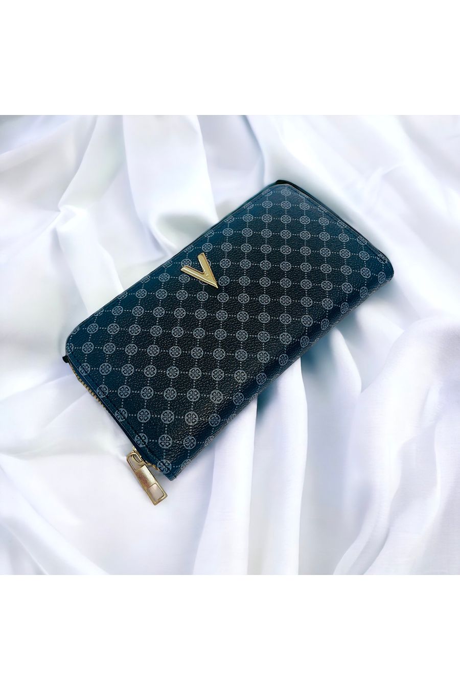 Wallet V with black pattern - 1