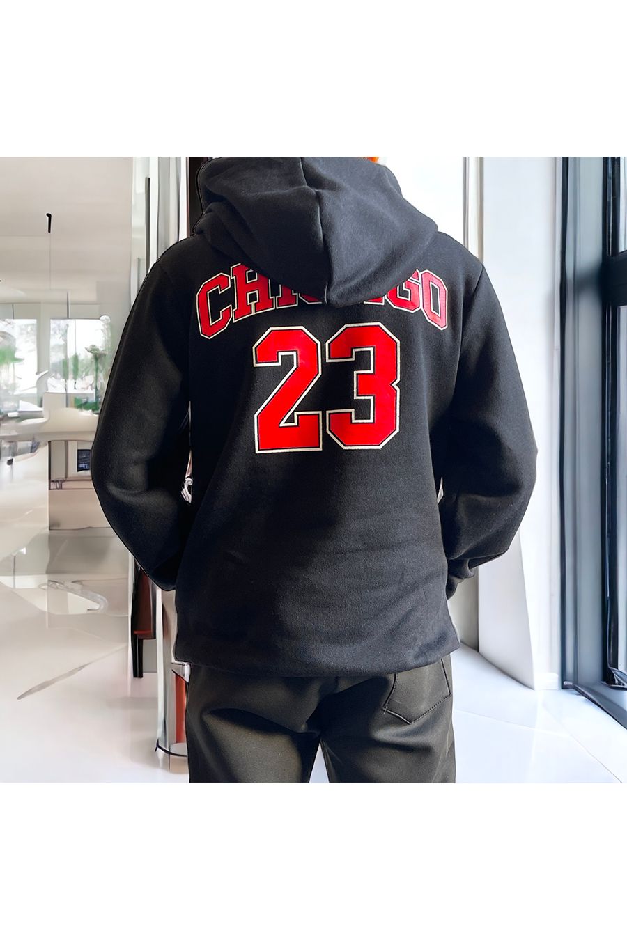 Sweat enfant en noir avec écriture CHICAGO - 1