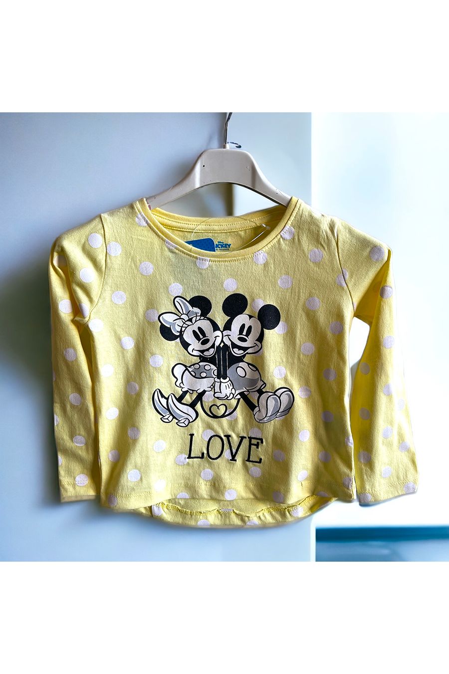 T-shirt Minnie et Mikey manche long enfant en jaune - 1