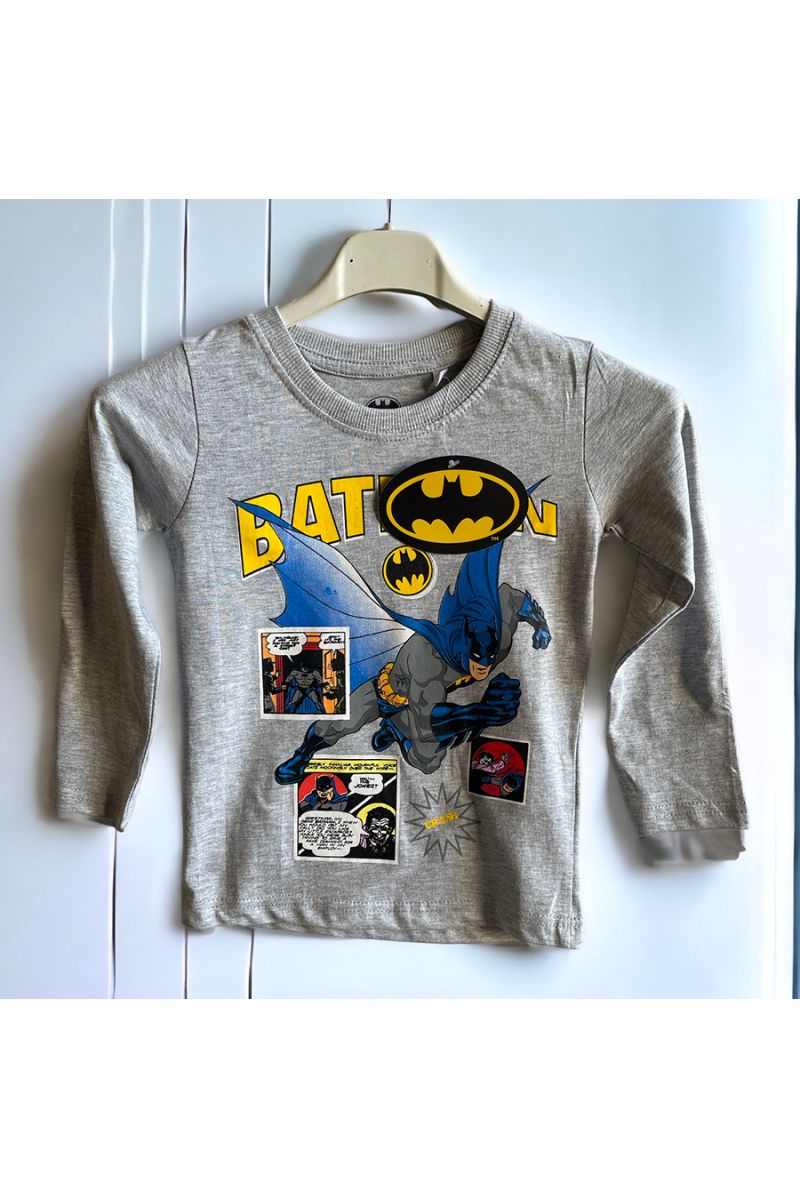 T-shirt BATMAN manche long enfant en gris - 1
