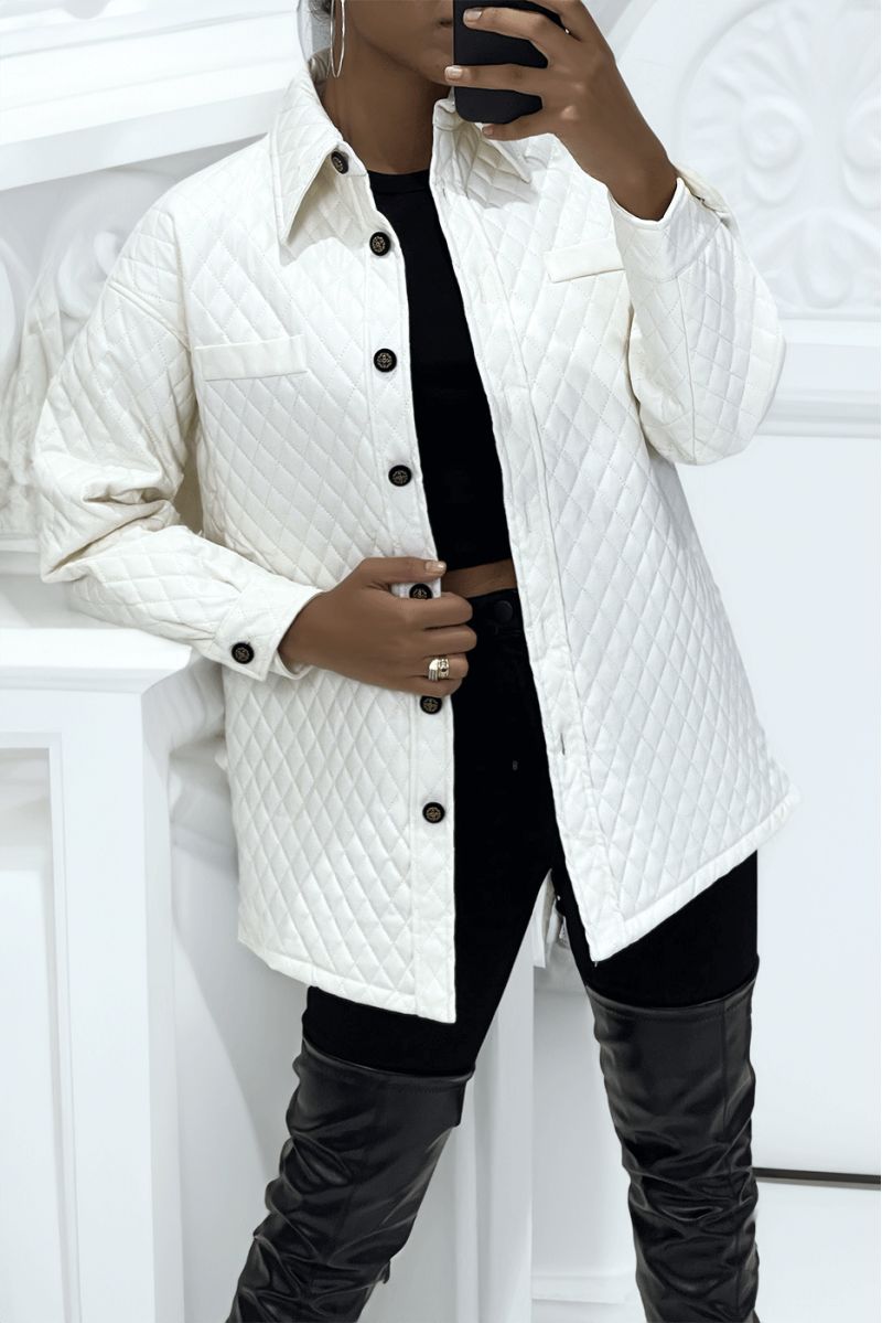 Quilted white coat - 1