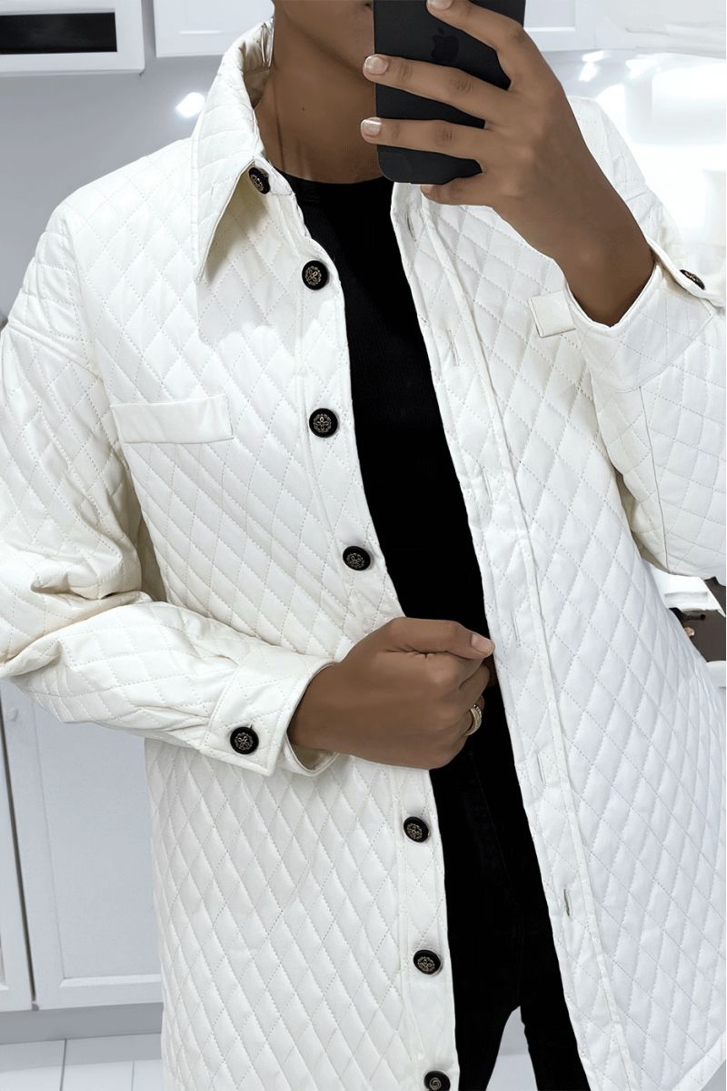 Quilted white coat - 2