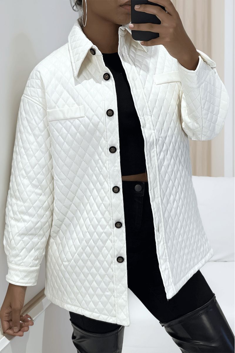 Quilted white coat - 3