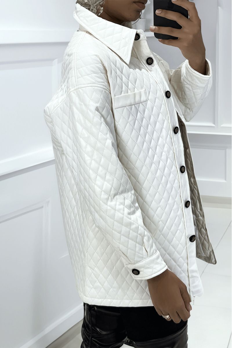 Quilted white coat - 4
