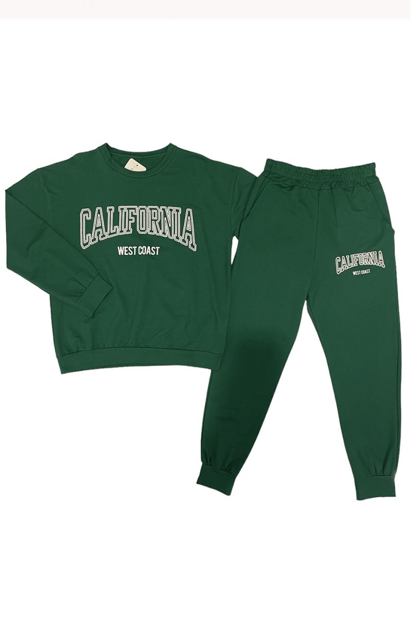 Ensemble jogging California vert - 1