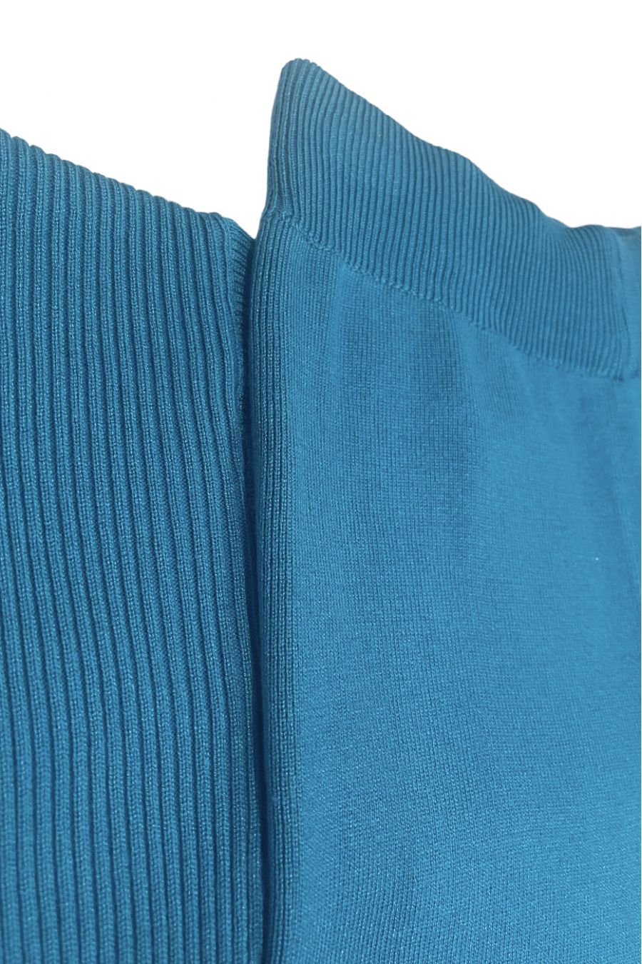 Set van zwarte oversized coltrui en stretch ribgebreide jegging - 3