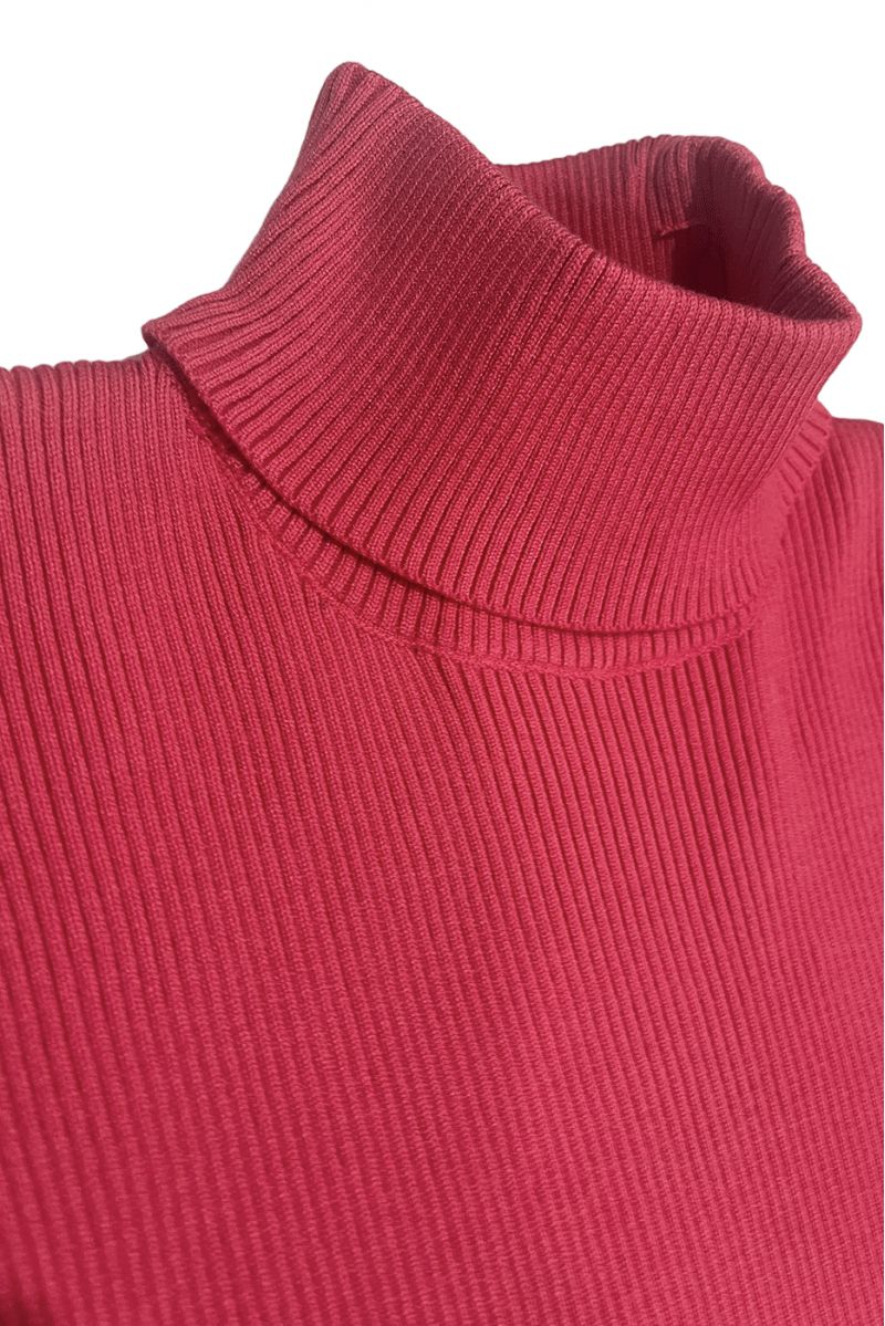 Black oversized turtleneck sweater and stretch rib knit jeggings set - 2