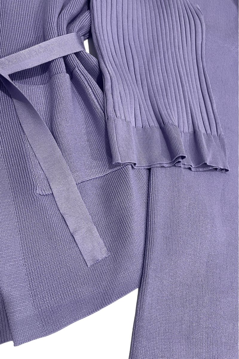 3-piece set vest tank top and purple palazzo pants - 5