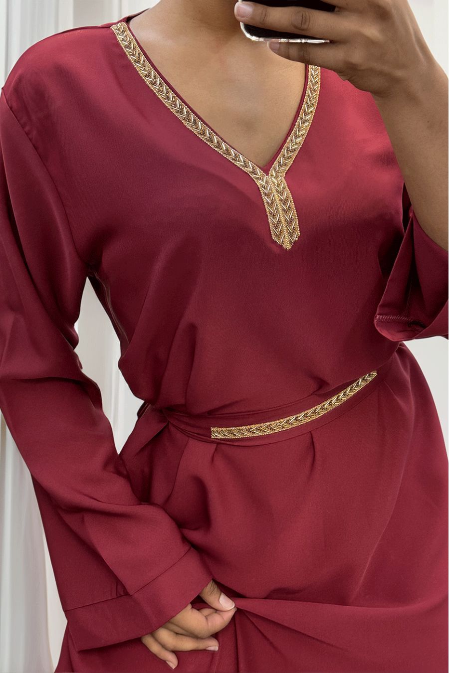 Abaya Rania burgundy - 1