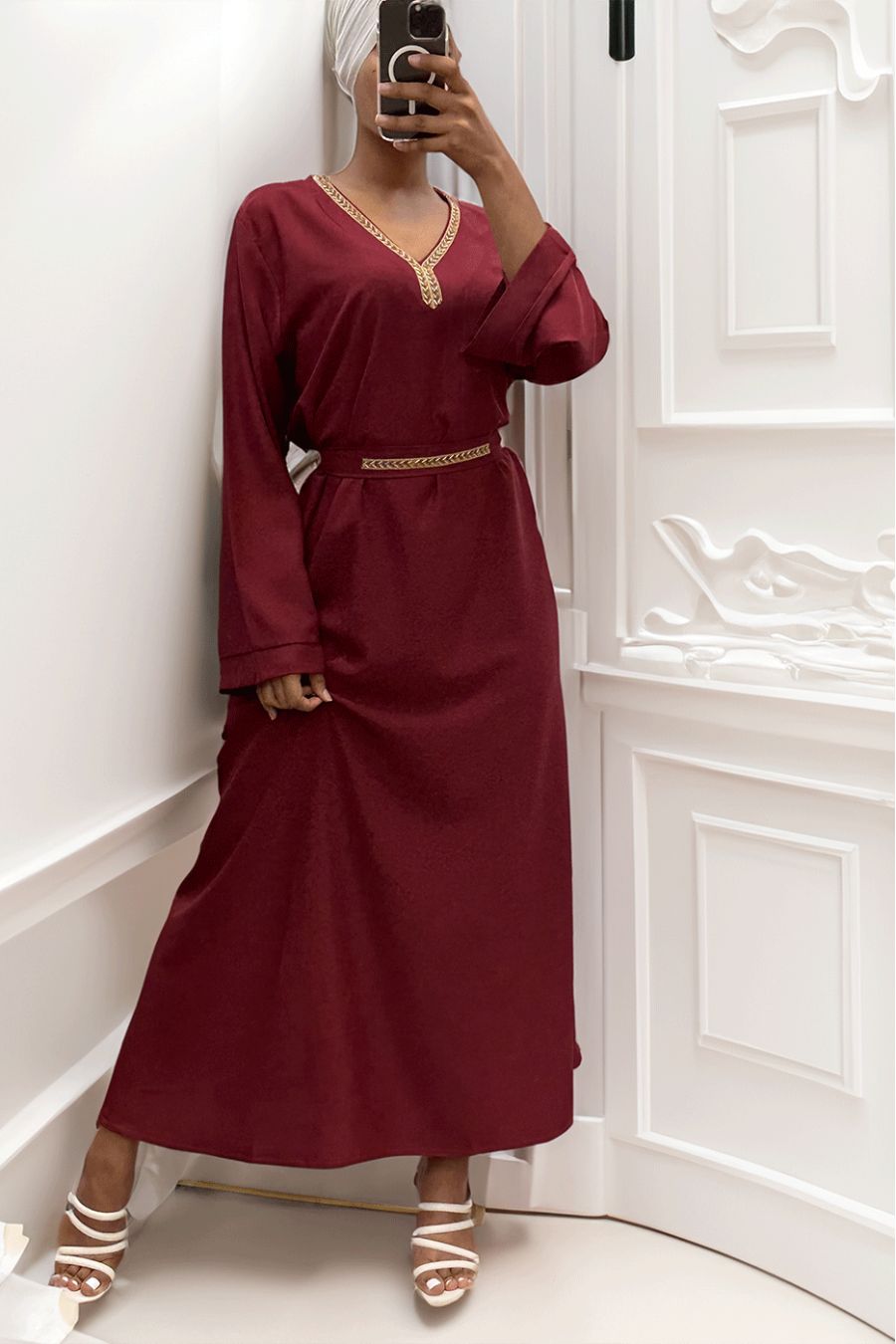 Abaya Rania bordeaux  - 5