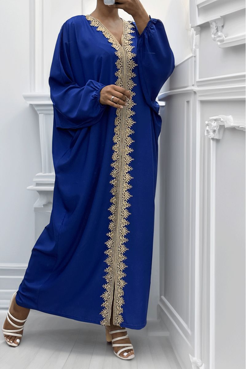 Long royal over size abaya with pretty lace - 2