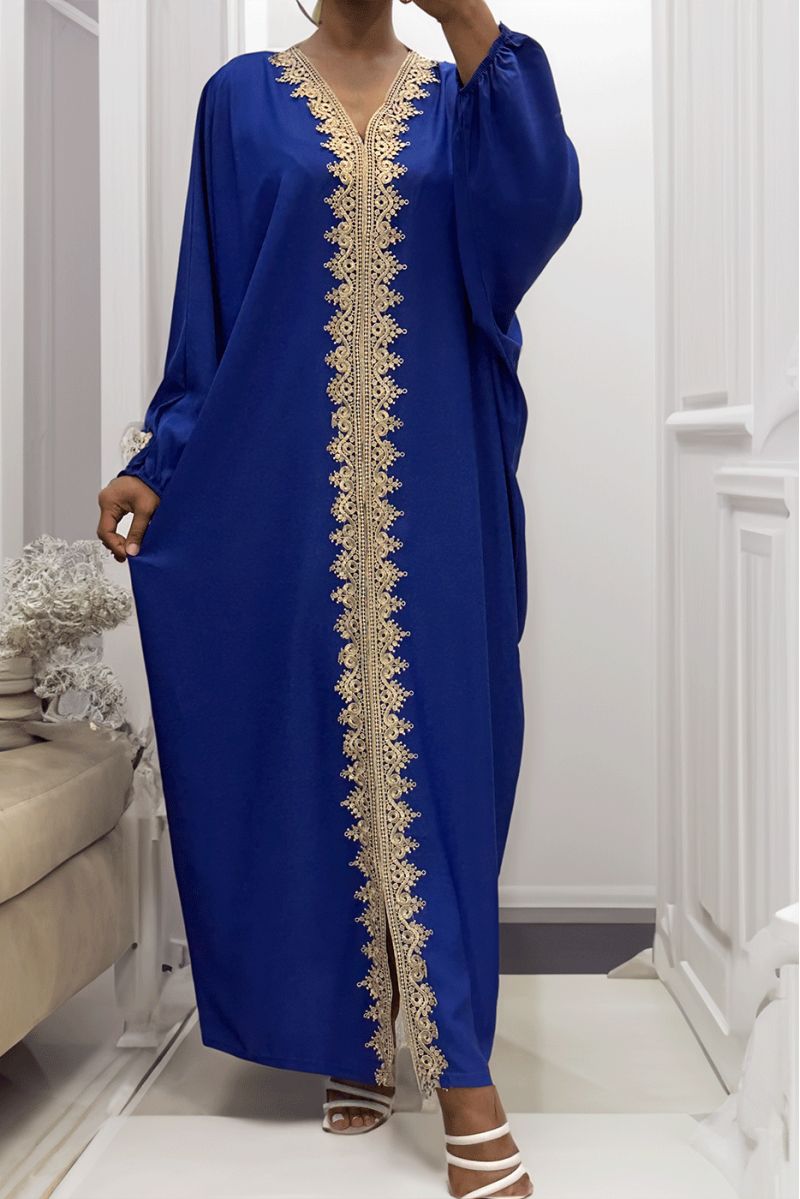 Long royal over size abaya with pretty lace - 3