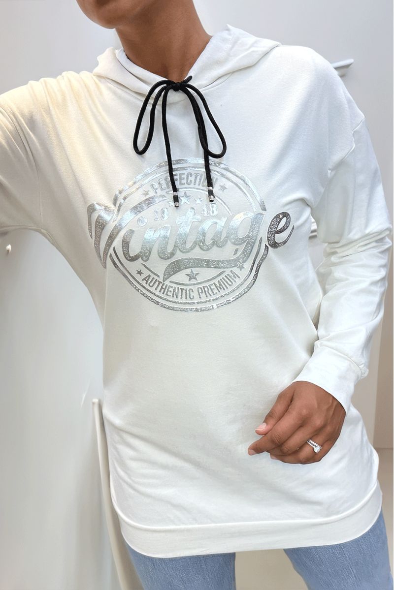 White hoodie with VINTAGE writing on the front - 1