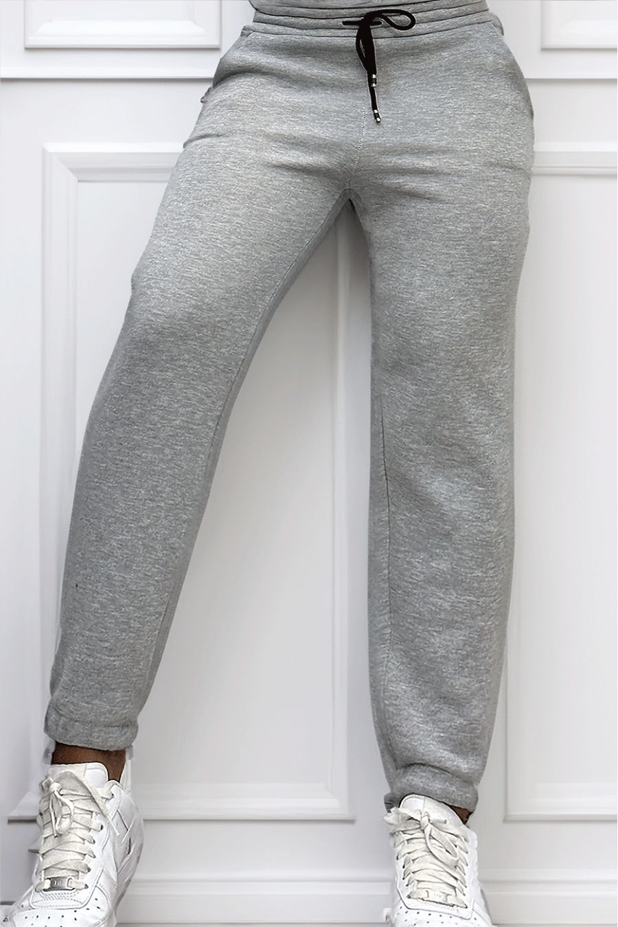 Ultra dikke fleece joggingbroek in grijs met zakken - 5