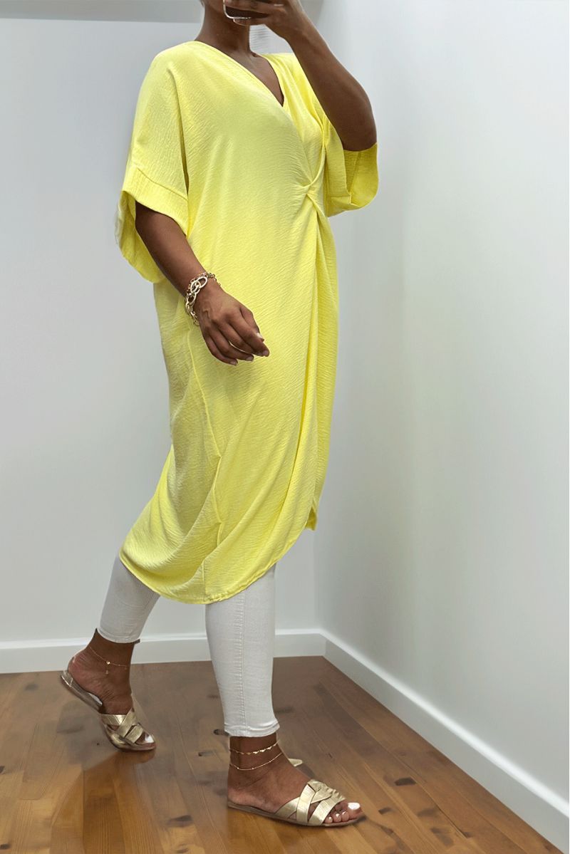 Gele gedraaide jurk - 4