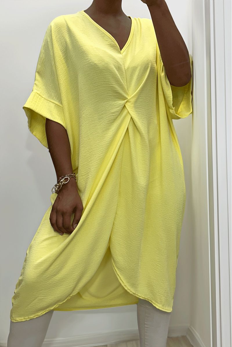 Gele gedraaide jurk - 5
