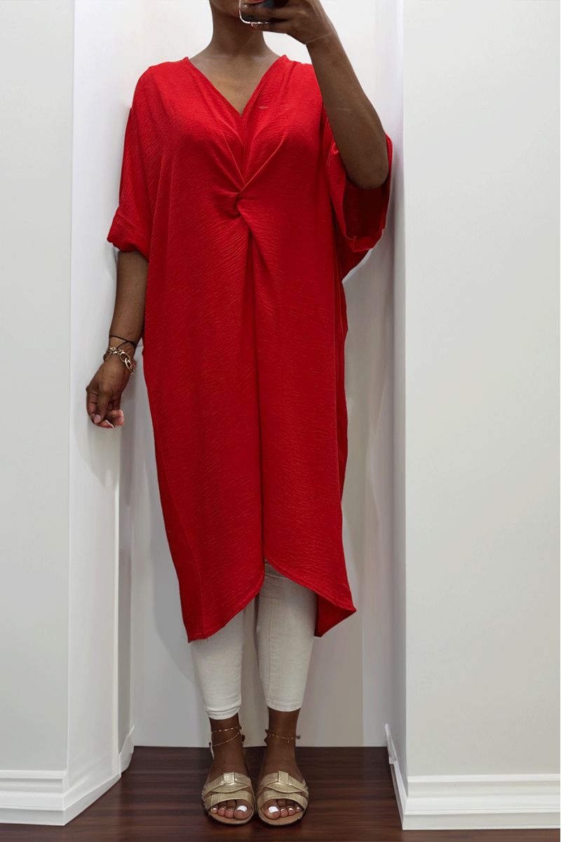 Robe rouge torsadé  - 1