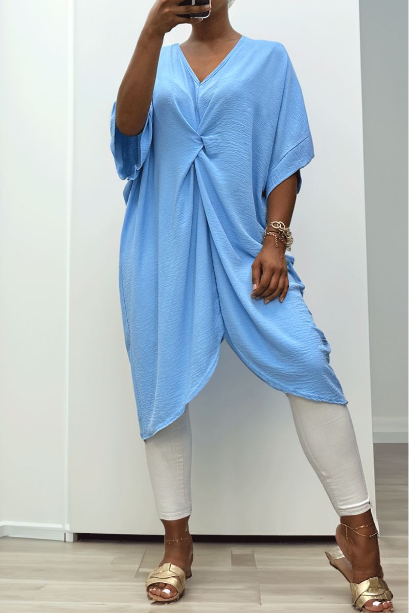 Gedraaide turquoise jurk - 2